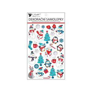 Vánoční samolepka 25*14,5cm Pop up sněhuláci (48/bal 288/krt)
