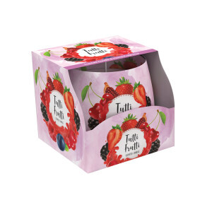 Santo 100g svíčka ve skle Tutti Fruti Pink/Fresh Fruits Red (12/krt)