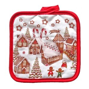 Toro Vánoční podložka pod hrnec 17x17cm PERNÍKOVÁ VESNIČKA (12/bal)