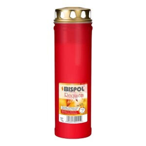 Bispol Svíčka hřbitovní olejová s víčkem Requiem 7dni/420g Red (20/bal)