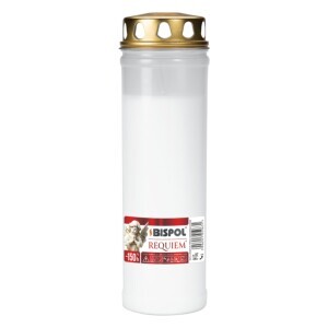Bispol Svíčka hřbitovní olejová s víčkem Requiem 7dni/420g White (20/bal)
