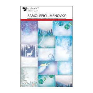 Vánoční jmenovky na dárky samolepicí 24ks 20,5*31,5cm kreslené (72/bal 432/krt)