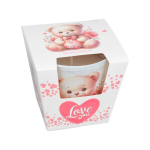 Santo 115g svíčka ve skle Love Bear (6/krt)