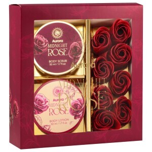 Aurora Dár.sada N Midnight Rose 60ml těl.mléko+60ml těl.peeling+8*40 mýdlo (4/krt)