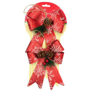 Vánoční dekorace mašle 2ks (12/bal 288/krt)
