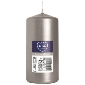 Bispol Svíčka Pillar 50/100 a1 sliver metalic(8/krt)