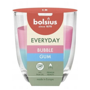 Bolsius Svíčka ve skle 80/70 bubble gum(6/krt)