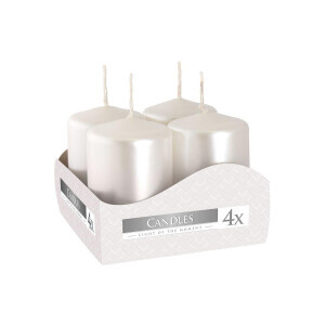 Bispol Svíčka adventní 4ks SW40/60 Metalic White (12/krt)