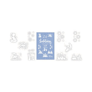 Vánoční šablony 31*21cm Blue (120/krt)