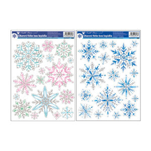 Vánoční okenní fólie 41*29cm se stříbrným glitry (144/bal 288/krt)