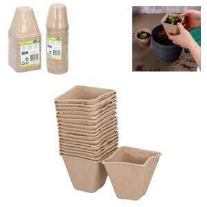 Kinzo Papírové květináče 18ks 8x8x8cm (36/krt)