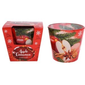Santo 115g svíčka ve skle Apple Cinnamon NEW (6/krt)
