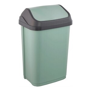 Odpadkový koš s kyvným víkem 33,5x25,5x53,5 25L zelená (5/krt)