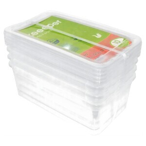 Úložný box+Otočný ventilační vík set 4x5,6L průhl.(3/krt)