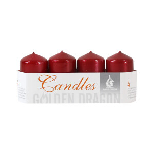 Golden D. svíčka adventní 40/70mm 4ks Metalic Bordo (24/krt)
