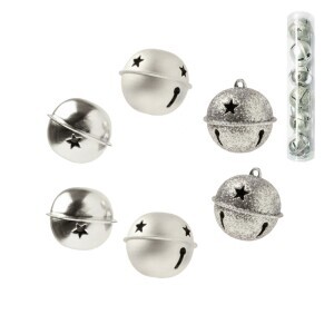 Vánoční rolničky 3cm/6ks v krabičce Silver (24/bal 144/krt)