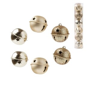 Vánoční rolničky 3cm/6ks v krabičce Gold (24/bal 144/krt)