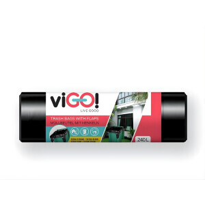 viGO! Pytel odpad. S uchy LD 240l/10ks Black (8/krt)
