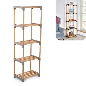 Regál modulární 5 patrové Dřevený (4/krt)