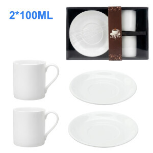 Set hrnek keramický s podšálkem 2*100ml (35/krt)
