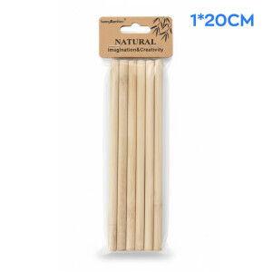 Slámky bambus. 1*20cm/6ks (12/bal 360/krt)