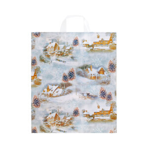 Lika Taška igelitová s uchy Vánoční 40*46 Zimní inspirace (50/bal)