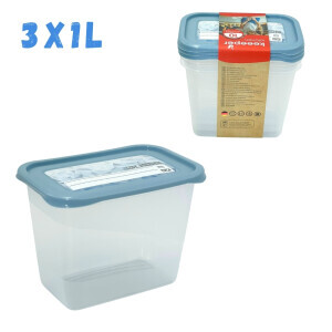 Set dóz+popisovatelným víčkem 3x1L modrá(6/krt)