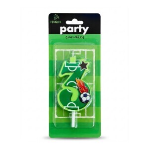 Dortová svíčka číslo Fotbal 3 (12/bal 600/krt)