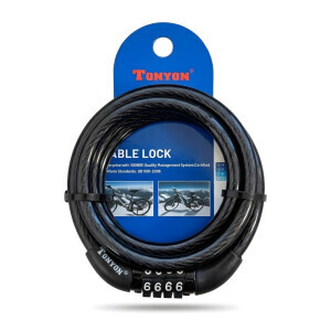 Zámek na kolo spirála kód 0,8*120cm (12/bal 96/krt)