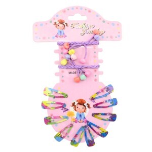 Sponky do vlasů pukačka 12ks + gumičky 2ks (12/bal 2400/krt)