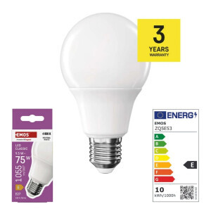 Emos Žárovka LED CLS A60, 9,5W E27 NW (10/bal 20/krt)
