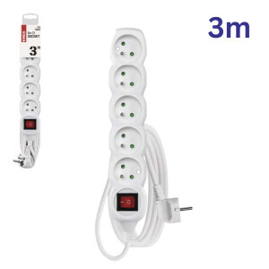 Emos Prodlužovací kabel s vyp 5zásuvky 3m (5/bal 15/krt)