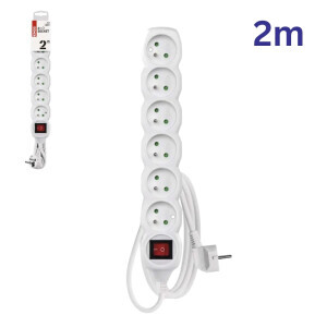 Emos Prodlužovací kabel s vyp 6zásuvky 2m (10/krt)