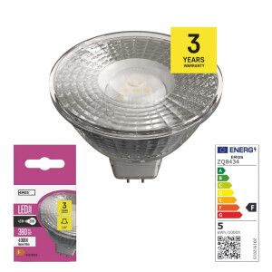 Emos Žárovka LED CLS MR16 4,5W GU5.3 NW (10/bal 60/krt)