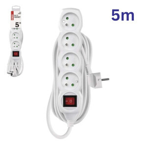 Emos Prodlužovací kabel s vyp 4zásuvky 5m (5/bal 15/krt)