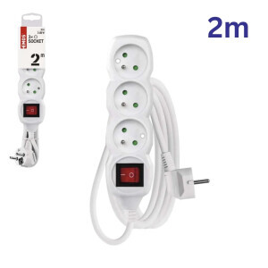 Emos Prodlužovací kabel s vyp 3zásuvky 2m (5/bal 20/krt)