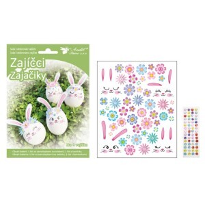 Velikonoční dekorace sada na vajíčka - zajíčci (72/bal 432/krt)