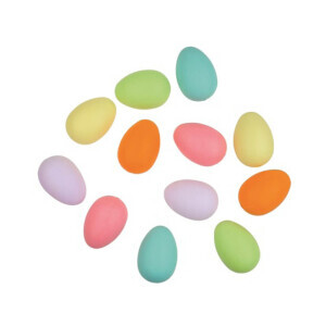 Velikonoční vajíčka plast 6cm/12ks Pastel (80/krt)