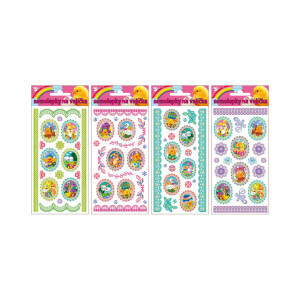 Velikonoční samolepky na vajíčka gelové oválky (240/krt)