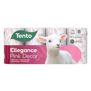 Tento Toaletní papír 8ks 3-vrstvý Ellegance Pink Decor (7/bal)