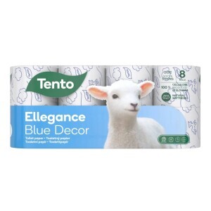 Tento Toaletní papír 8ks 3-vrstvý Ellegance Blue Decor (7/bal)