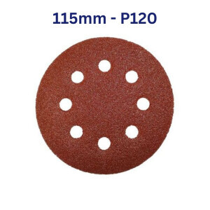 Brusný výsek s otvory (suchý zip) 115 mm - P120 - 5 ks