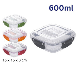 Dunya Dóza plast L&F square 600ml (12/krt)