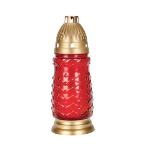 Bispol Svíčka hřbitovní sklo 3034 Red (5/krt)