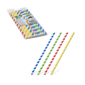 Slámky papír. 0,6*20cm spirála 25ks (160/krt)