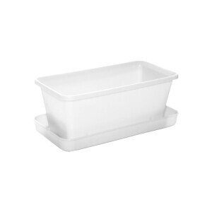 Truhlík s miskou 20cm bílá (42/krt)