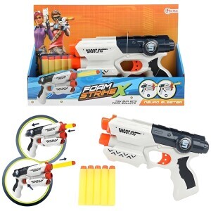 FOAM STRIKEX Pistole bílá M+5 šípů(16/krt)