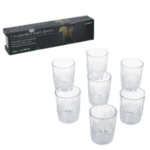 Sklenice na vodu opakovaně použitelné 6×400ml(6/krt)