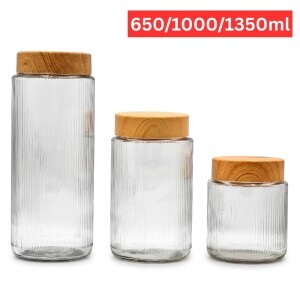 Sada dóz 650/1000/1350ml Dřev víčko (6/krt)