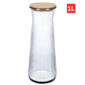 Karafa s Bambus víčko 1l (12/krt)